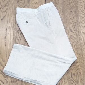 GAP Women's White Beige Pinstripe Straight Leg Pants